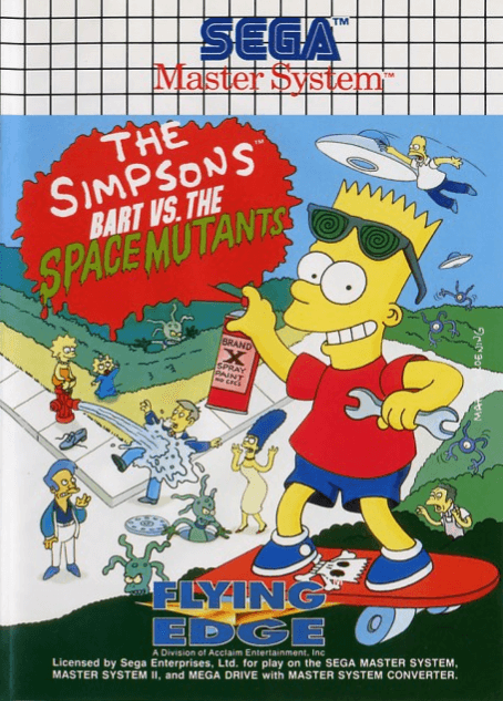 The Simpsons Bart vs the Space Mutants box art for Sega Master System